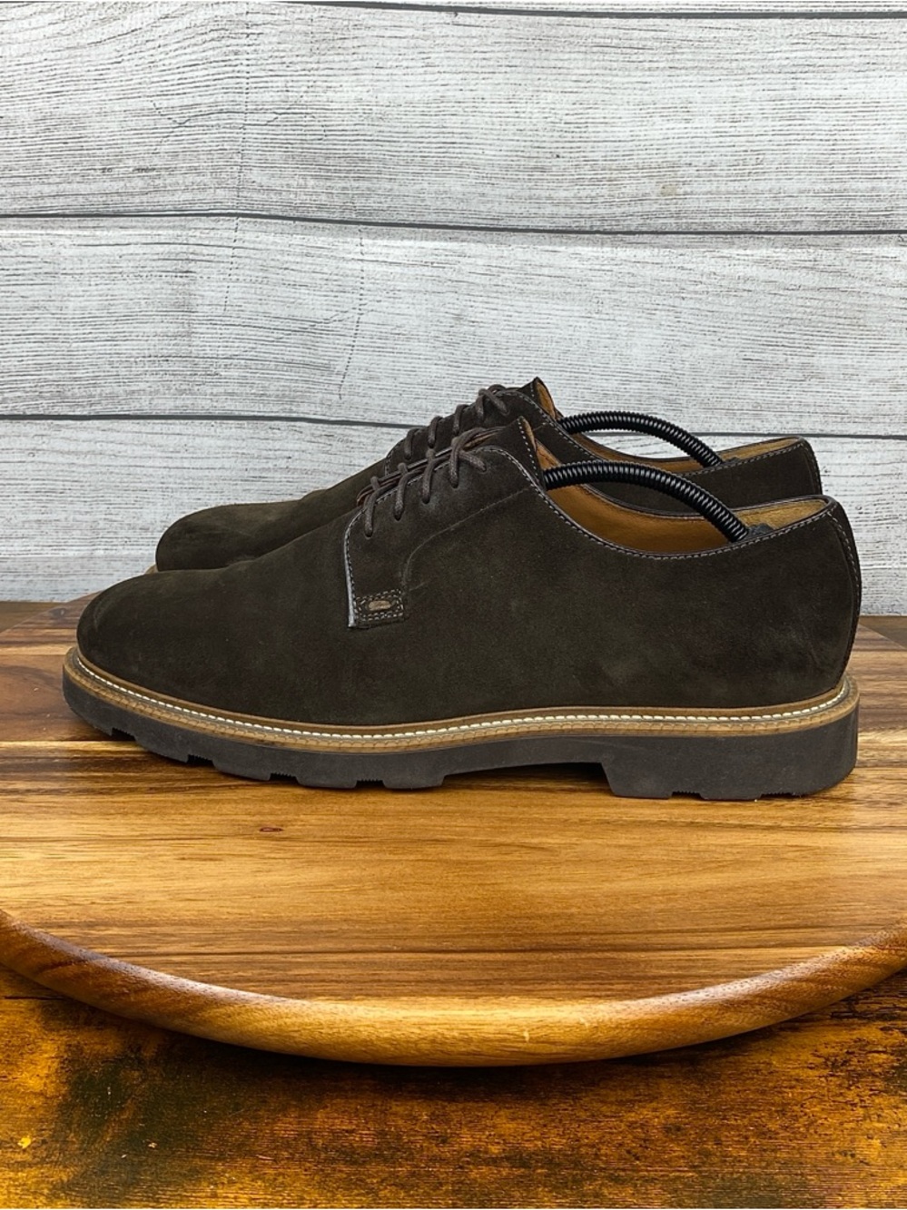 Bruno Magli Groover Dark Brown Suede Plain Toe Derby Made in Italy Men’s Size 11